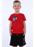 Jungen-T-Shirt mit roten Aufschriften NDZ4446 – Online-Shop – Boutique